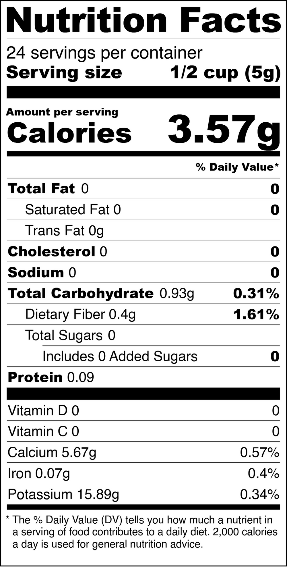 Nutrition Label